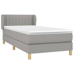 vidaXL Sommier à lattes de lit avec matelas Gris clair 80x200 cm Tissu