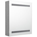 vidaXL Armoire de salle de bain à miroir LED Gris béton 50x14x60 cm