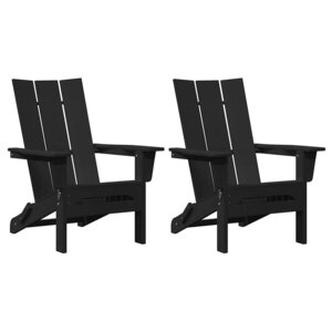 vidaXL Mobilier de jardin lounge 2 Pièces Noir 74.5 x 80.5 x 90cm