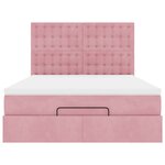 vidaXL Cadre de lit ottoman avec matelas rose 140x190 cm velours