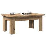 vidaXL Table basse chêne artisanal 100x60x42 cm bois d'ingénierie