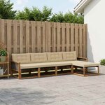 vidaXL Ensemble de canapés d'extérieur 5 Pièces Naturel et Beige