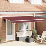 vidaXL Auvent Rétractable Bordeaux 350 x 200 cm Polyester et Aluminium