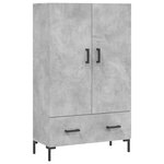vidaXL Buffet haut gris béton 69 5x31x115 cm bois d'ingénierie