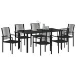 vidaXL Ensemble de salle à manger pour jardin 7 Pièces Noir Rattan PVC
