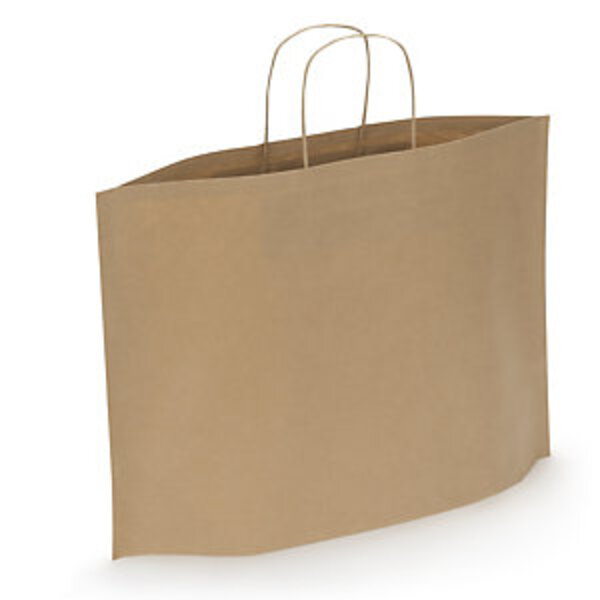 Lot de 250: sac kraft brun à poignées torsadées avec soufflet de fond 46x31x15 cm