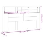 vidaXL Armoire de tête de lit Noir 180x19x103 5 cm