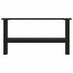 vidaXL Pieds de table basse Noir 2 pièces 60 x (30-31) cm Acier