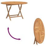vidaXL Table pliable de jardin Ø 110x75 cm bois massif de teck