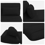 vidaXL Fauteuil de sol ajustable Noir Tissu