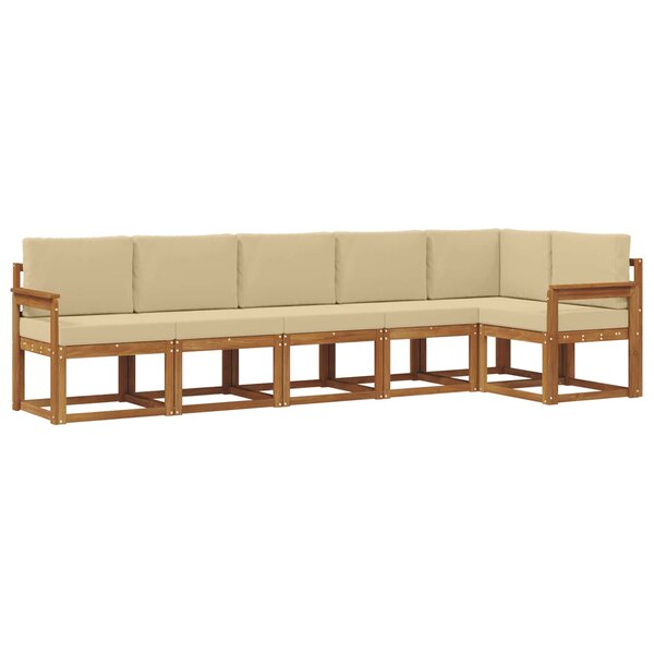 vidaXL Ensemble de canapés d'extérieur 6 pc Naturel et Beige