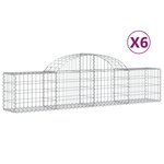 vidaXL Paniers à gabions arqués 6 Pièces 200x30x40/60 cm Fer galvanisé