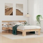 vidaXL Cadre de lit avec tiroir Marron 75 x 190 cm Bois massif en pin