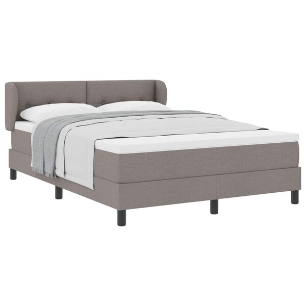 vidaXL Lit à ressorts avec matelas Taupe 140 x 190 cm tissu
