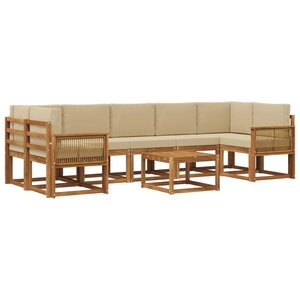 vidaXL Ensemble de canapés d'extérieur 8 Pièces Naturel et Beige