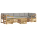 vidaXL Ensemble de canapés d'extérieur 8 pc Blanc et gris clair