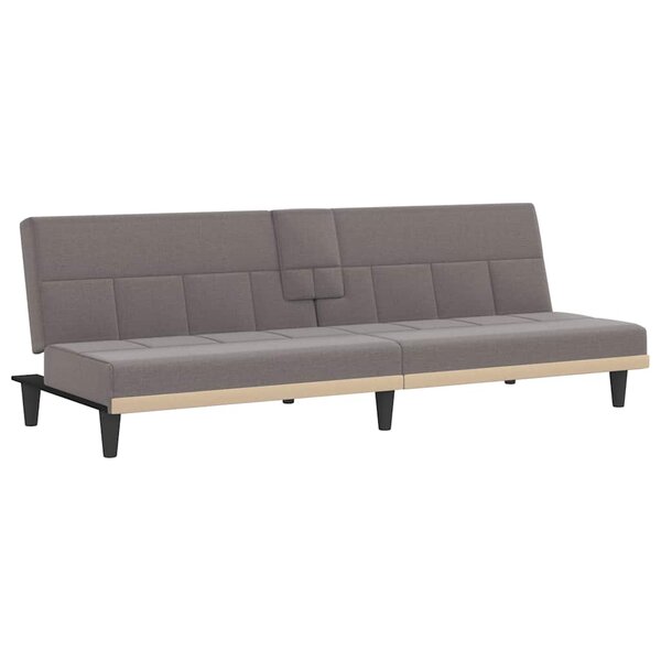 vidaXL Canapé-lit avec porte-gobelets taupe tissu