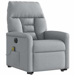 vidaXL Fauteuil inclinable de massage électrique Gris clair Tissu