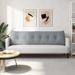 vidaXL Coussin de Dos Gris clair 180 x 24 x 50 cm tissu