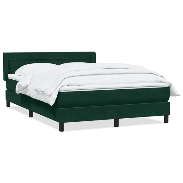vidaXL Sommier à lattes de lit et matelas vert foncé 160x220cm velours
