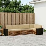 vidaXL Ensemble de canapé d'angle avec coussin 6 Pièces Naturel et Beige