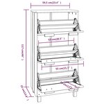 vidaXL Armoire à chaussures HAMAR Gris foncé 59 5x35x117 cm Pin massif