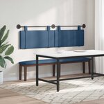vidaXL Tête de lit suspendue Avec lumière LED Bleu Tissu