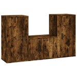 vidaXL Ensemble de meubles TV 3 Pièces Chêne fumé Bois d'ingénierie