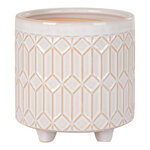 Pot de fleur rond en céramique blanc Ø 20 x 19 5 cm