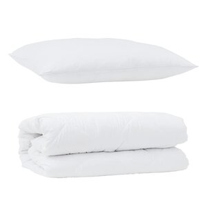vidaXL Duvet avec Oreiller 2 Pièces Blanc 140 x 200 cm Microfibre