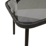vidaXL Table basse Noir 90 x 45 x 43 cm Poly Rattan et verre