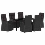 vidaXL Ensemble de salle à manger pour jardin 7 Pièces Noir polyrotin