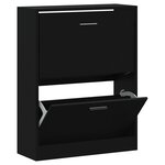 vidaXL Armoire à chaussures Noir 63x24x81 cm Bois d'ingénierie
