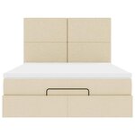 VidaXL Cadre de lit ottoman avec matelas crème 140x200 cm tissu