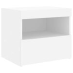vidaXL Tables de chevet avec lumières LED 2 Pièces blanc 50x40x45 cm