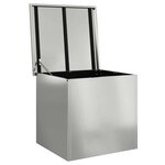 vidaXL Boîte de Rangement Extérieure Argent 55 x 50 5 x 50 cm Acier