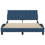 vidaXL Cadre de lit sans matelas Hanko bleu 140x200 cm tissu