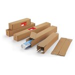 Tube carton carré brun à fermeture adhésive 105x500 mm (lot de 10)