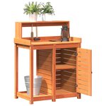vidaXL Table de rempotage avec étagères marron bois massif de pin