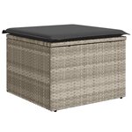 vidaXL Salon de jardin avec coussins 7 Pièces gris clair résine tressée