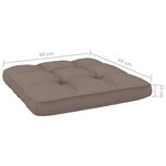 vidaXL Chaise de jardin avec coussins taupe Bois de pin imprégné