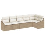 vidaXL Ensemble de salle à manger pour jardin 6 Pièces Beige et crème