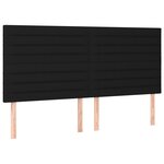 vidaXL Têtes de lit 4 Pièces Noir 100x5x78/88 cm Tissu
