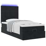 vidaXL Cadre de lit ottoman avec matelas noir 90x190 cm velours