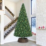 vidaXL Collier de sapin de Noël Noir 105 x 105 x 28 cm Jacinthe d'eau