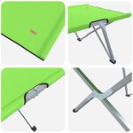 vidaXL Lit de camping pliant 2 Pièces Vert foncé 62 x 194 x 42 cm