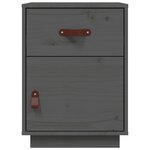vidaXL Tables de chevet 2 Pièces Gris 40x34x55 cm Bois de pin massif
