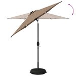 vidaXL Parasol de jardin avec lampes LED 230 x 230 cm Polyester Taupe