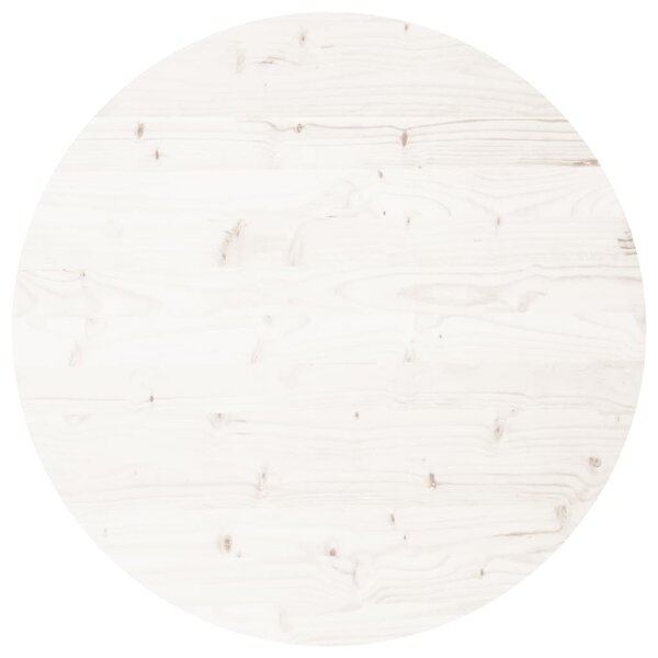 vidaXL Dessus de table rond blanc Ø80x3 cm bois de pin massif