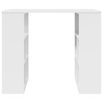 vidaXL Bureau d'Angle Blanc Blanc MDF Moyen Rangement
